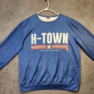 Houston Astros Shirt Mens Large MLB Baseball H-Town Crewneck Pullover